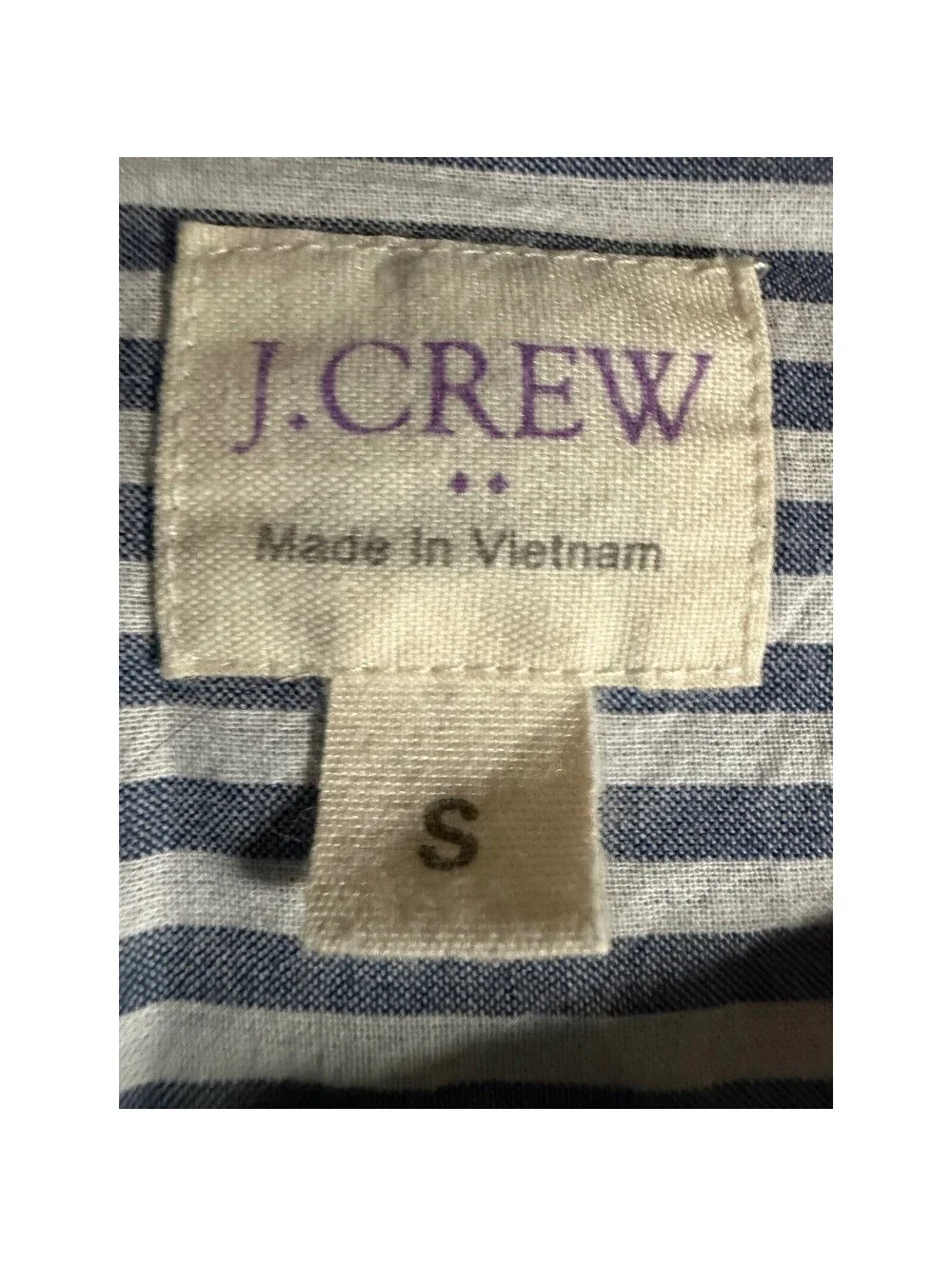 J.Crew Womens Blue White Striped Ruffle Front Cotton Blouse Small